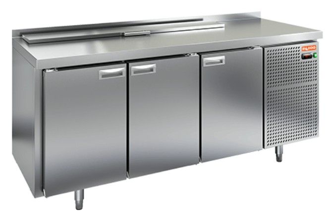 SL1-111GN (1/3) стол для салатов  охл.(+2+10), 3 двери, 1835х700х850мм, HICOLD RUS