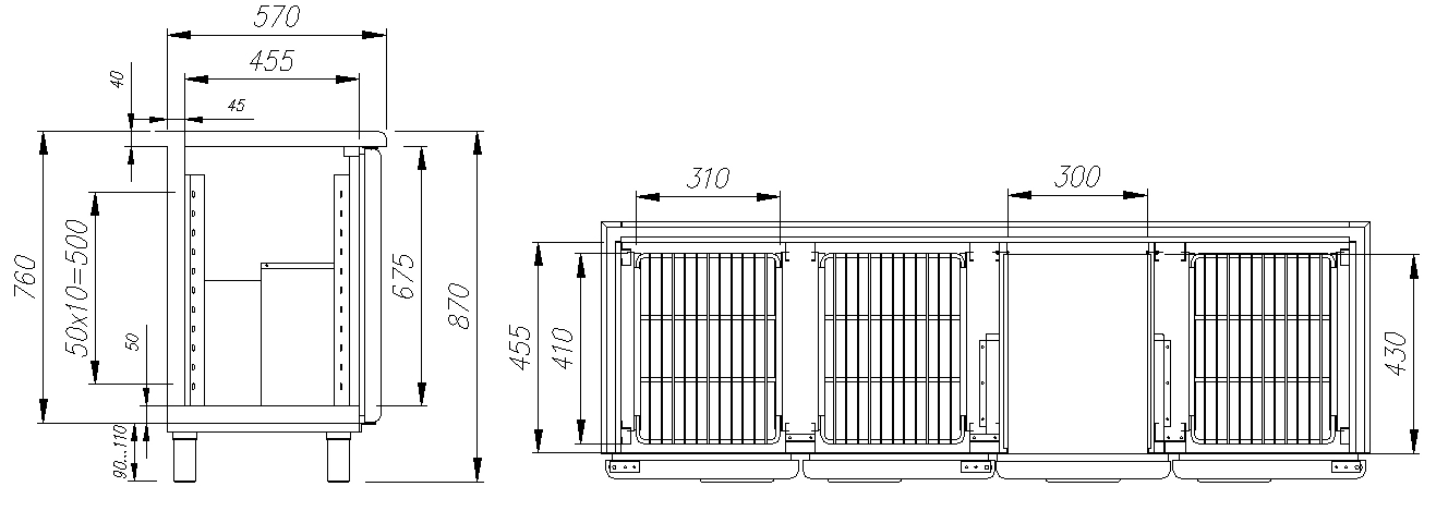 Охлаждаемый стол Полюс T57 M3-1 0430 (Bar-360 Carboma)