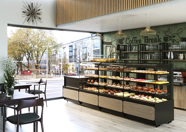 Витрина кондитерская Полюс KR70 VM 0,6-2 STANDARD открытая, горка (9005-0109)