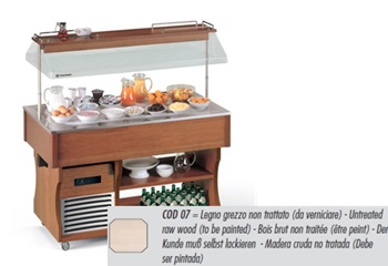 СТОЛ ШВЕД.ОХЛАЖД.ОСТРОВ. ISOLA BRINA 4 M НЕОКР.ДЕРЕВО