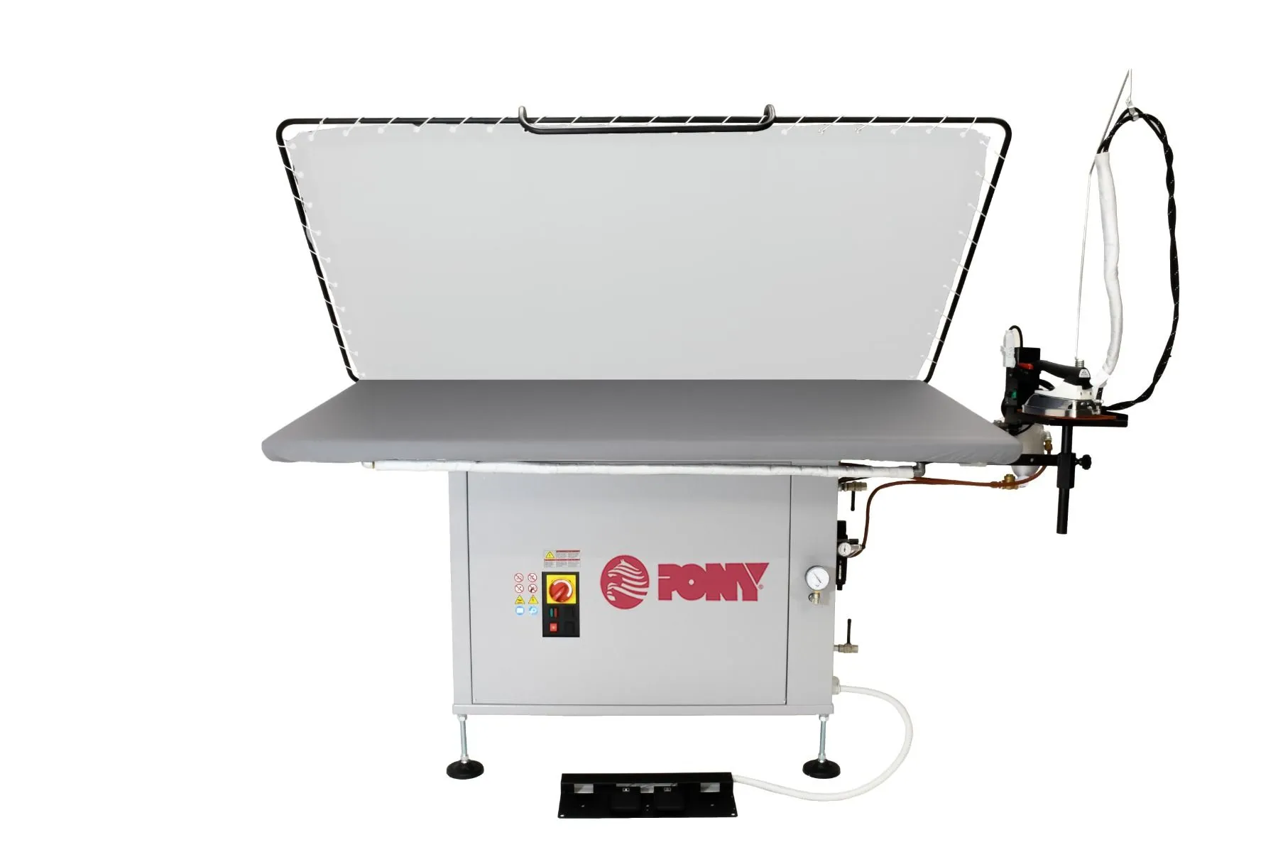 Стол гладильный Pony серии SD extra large+бойлер 20л, утюг, наддув, таймер, верхняя рама (опц. 2,4,6,7,11)