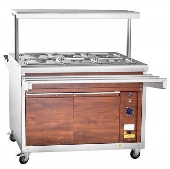 Мармит электр. кух. типа ЭМК-70ПМ паровой (2-х блюд, полка с подсв., с г/емкостями, 1120 мм) кашир.