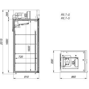 Шкаф холодильный Аркто R0.7-G (P) короткая ручка