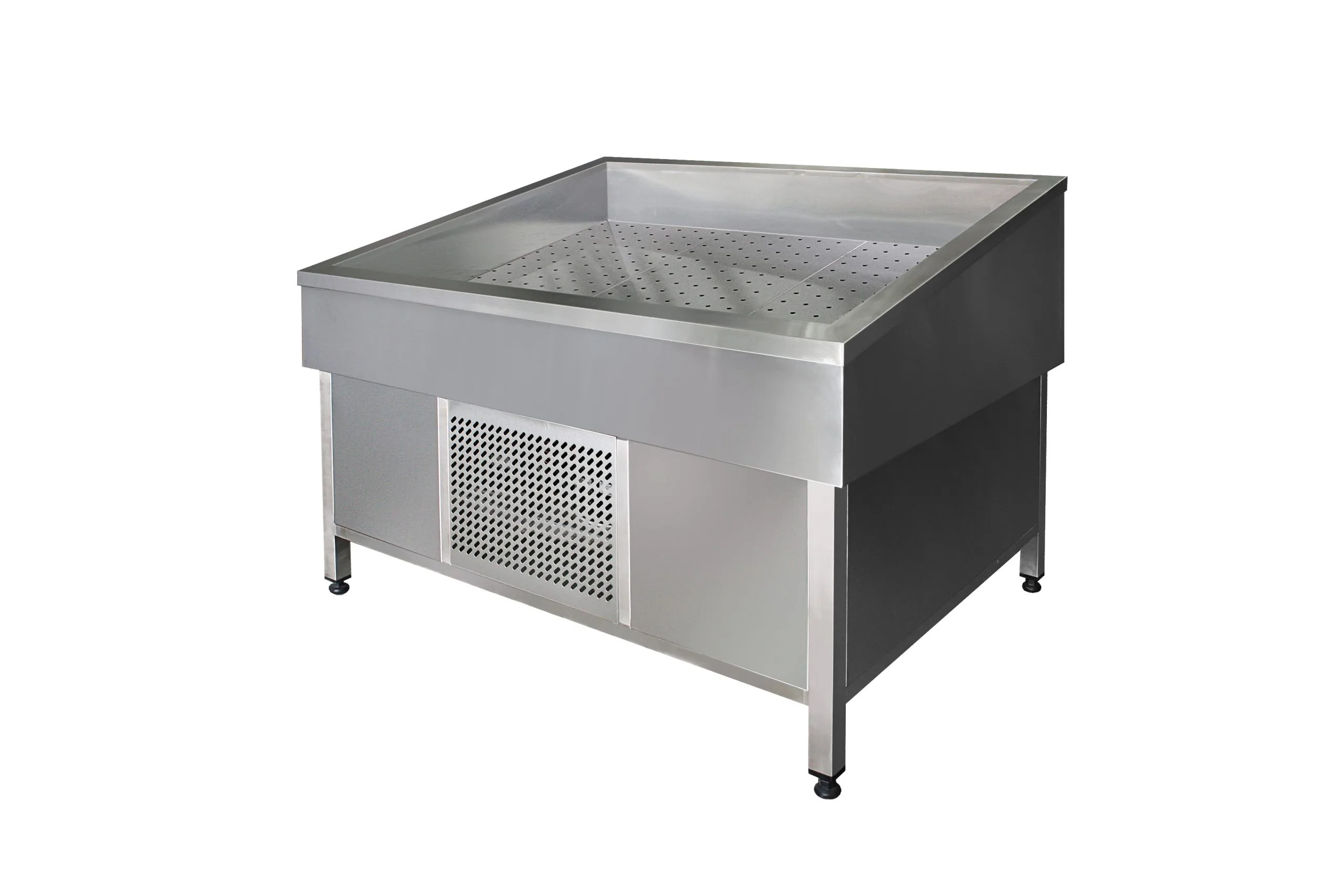 Витрина для выкладки рыбы на льду с принудительным охлаждением типа VF/1800 (1800х1000х690/930)