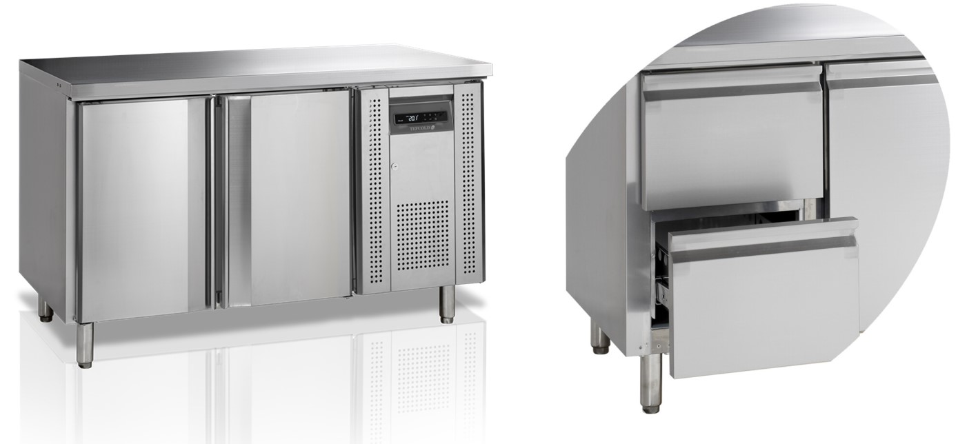 СТОЛ С ОХЛАЖД.ШКАФОМ TEFCOLD CK7210/-SP+ВЫДВИЖНЫЕ ЯЩИКИ В 2 СЕКЦИЯХ 12547
