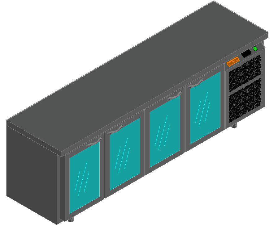 СТОЛ C ОХЛ.ШКАФОМ СО СТЕКЛ.ДВЕР.HICOLD SNG 1111/HT О