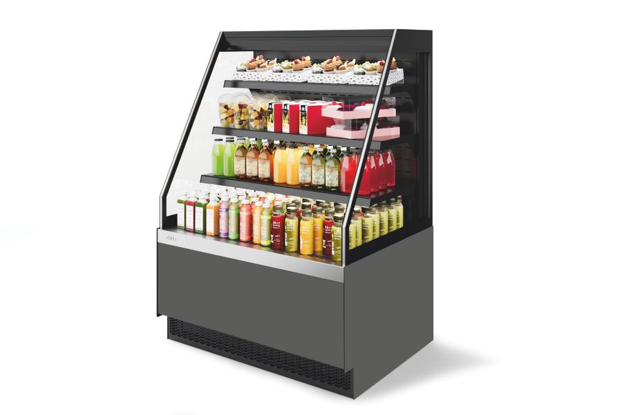 Витрина Кондитерская Vete II kub OF 90, Серый матовый/шлифованная нержавейка (T7016M.VG033.B7016M)