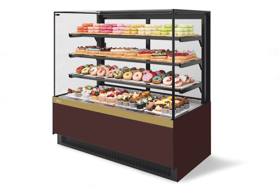 Витрина Кондитерская Vete II kub 90, Шоколад/Золотой глянец (V1036.BN23219)