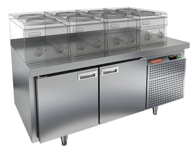 GN 11/BT LT стол охл. под тепловое оборуд.(-10-18), 2 двери, 1390х700х675мм, HICOLD RUS