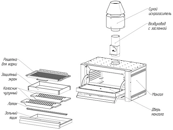 Печь на твердом топливе (хоспер) Vesta 38/23