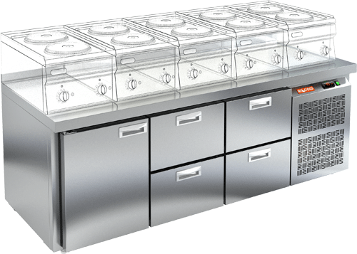 СТОЛ С ХОЛОДИЛЬНЫМ ШКАФОМ HICOLD GN 122 BR2 TN LT