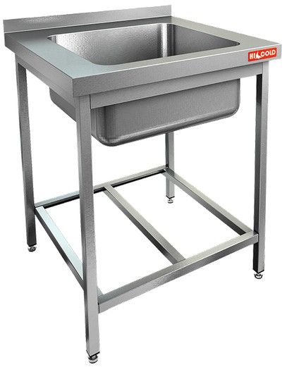 НСО1М-6/6БР ЭЦ стол-моечная ванна, 1 секц. (400х400х250), (оцин.угол.), HICOLD RUS