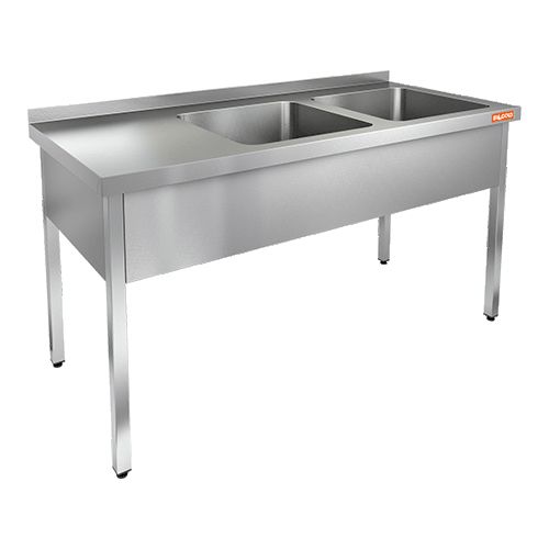 НСО2М-18/6БП стол-моечная ванна, 2 секц. (500х400х250) справа, HICOLD RUS