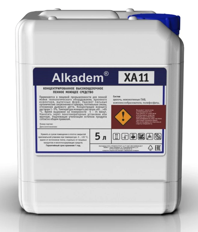 ALKADEM XА11 Средство специальное жидкое моющее тм CLEANEQ,  для очистки пригаров, канистра 5 л