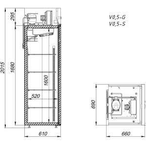 Шкаф холодильный Аркто V0.5-S (P) короткая ручка