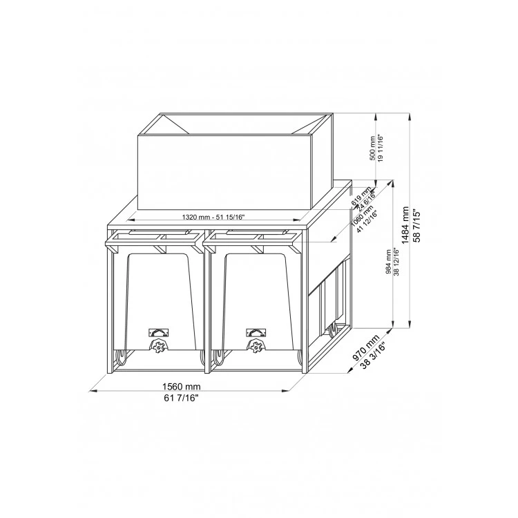Brema I.M. S.p.a. Бункер DoubleRollerBin 100 д/льдогенераторов серии M Split 350-600