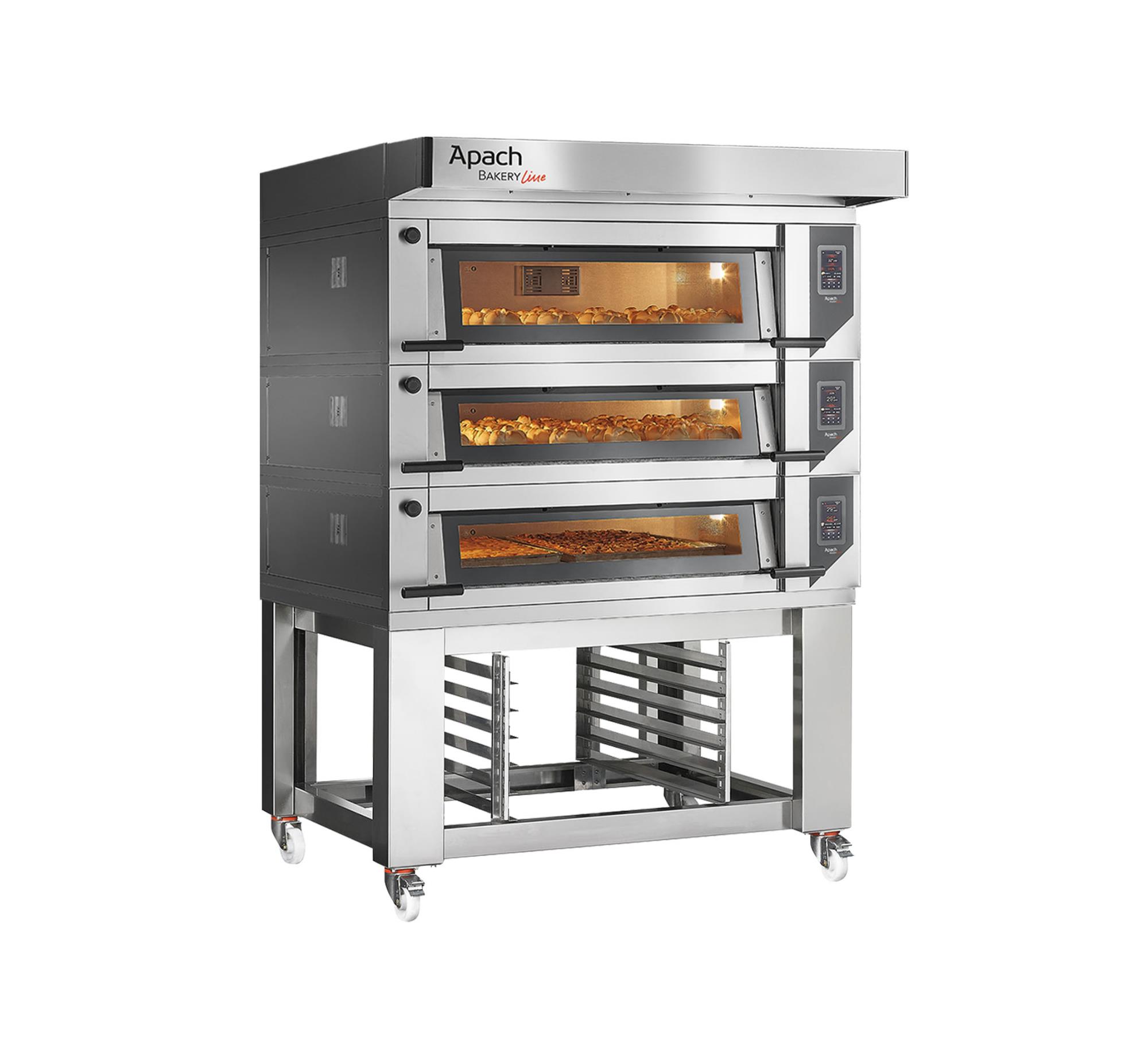 ПЕЧЬ ПОДОВАЯ С ПОДСТАВКОЙ С НАПРАВЛЯЮЩИМИ APACH BAKERY LINE E2LK4S TS