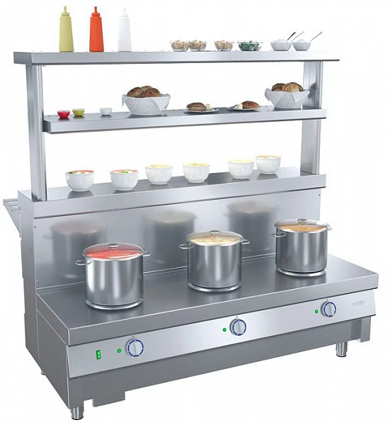 Мармит для 1-х блюд Atesy Ривьера М1-3.1500-02-О 3-х конф. без полок