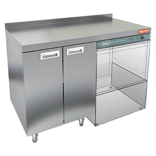 НБМСЗКП-12/7БП модуль барный - стол закрыт. с бортом, с крылом под посудомоечную машину, справа