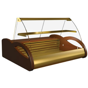 ВИТРИНА ХОЛОДИЛЬНАЯ A87 SM 1,5-1 (ВХС-1,5 АРГО) (ВХС-1,5 АРГО ЛЮКС 0012-1036 (БОК КОРИЧ, ДЕКОР ЗОЛ))