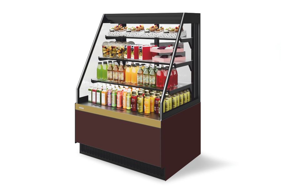 Витрина Кондитерская Vete II kub OFT 90, Шоколад/Золотой глянец (T1036.V1036.BN23219)