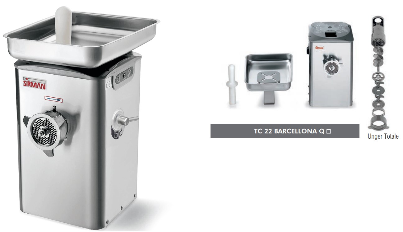 МЯСОРУБКА SIRMAN TC-22 BARCELLONA Q (ПОЛН.УНГЕР) 3Ф.
