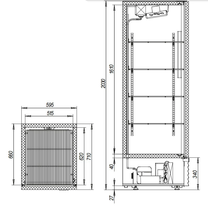 Шкаф холодильный универсальный Капри 0,5УМ (метал. дверь)