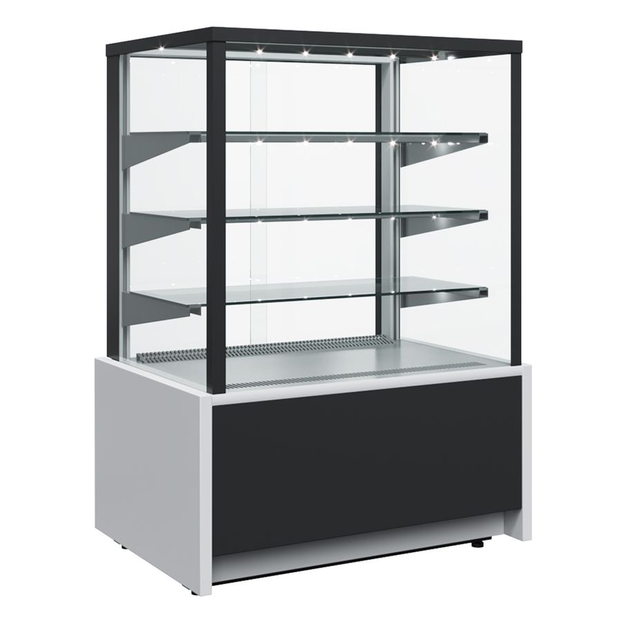 Витрина кондитерская Полюс KC70 VM 0,6-1 LIGHT 9006-9005 (ВХСв-0,6д Carboma Cube ТЕХНО)