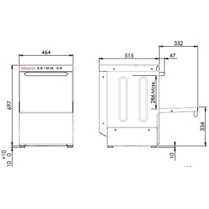 Машина стаканомоечная фронтальная Azimut HERA 40 230V 1N 50Hz
