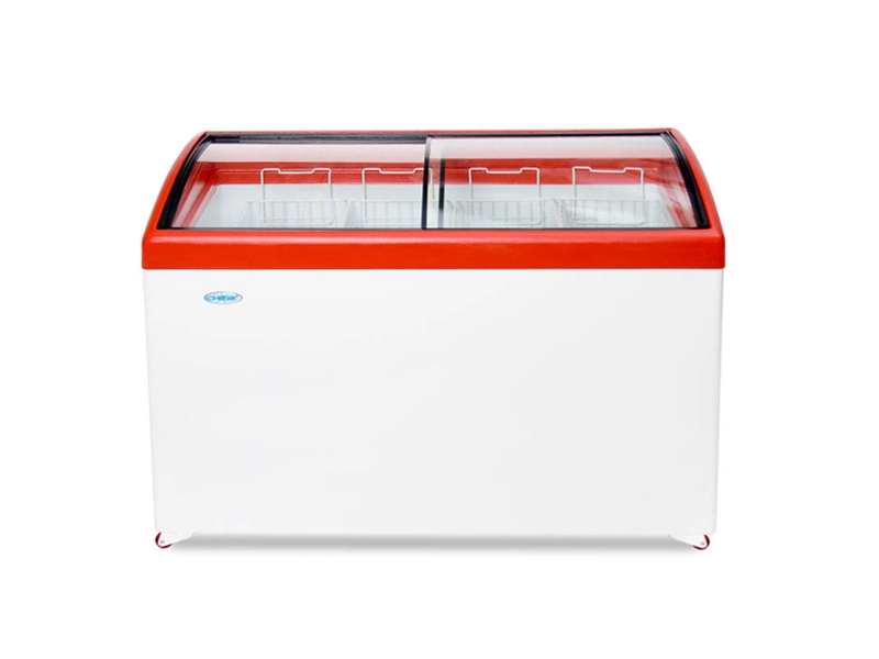 Ларь морозильный "СНЕЖ" МЛГ 400 (красный)