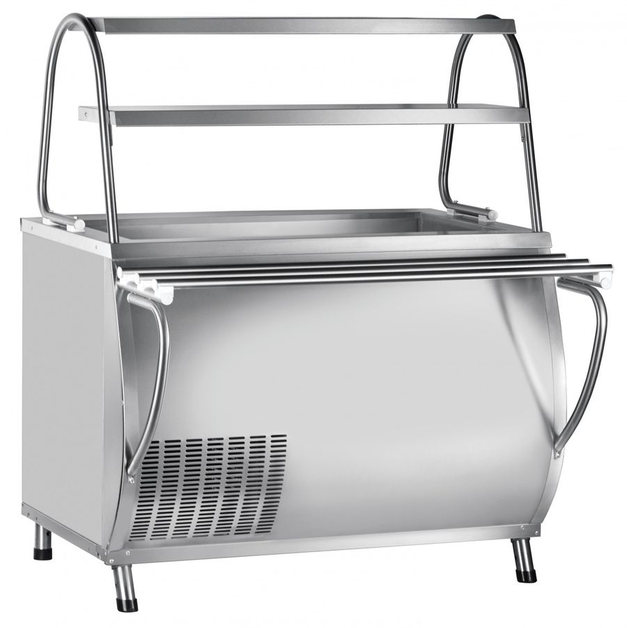 Прилавок холодильный Abat ПВВ(Н)-70М-НШ, вся нерж.