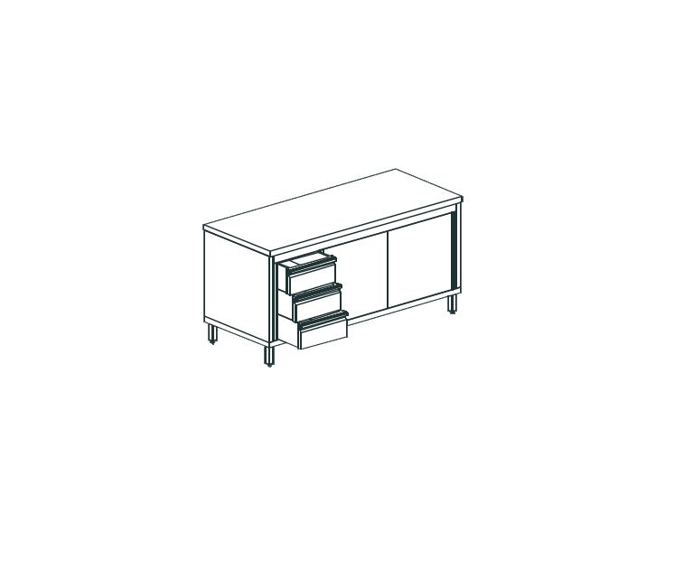 СТОЛ ПРОИЗВОДСТВЕННЫЙ ЗАКРЫТЫЙ APACH CHEF LINE LWC619SH2SDDL