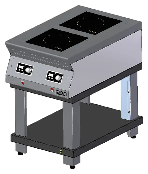 Плита индукционная тип ПИ, модель ПИ29П–3,5-02 с воздуховодом, полн. из нерж. стали