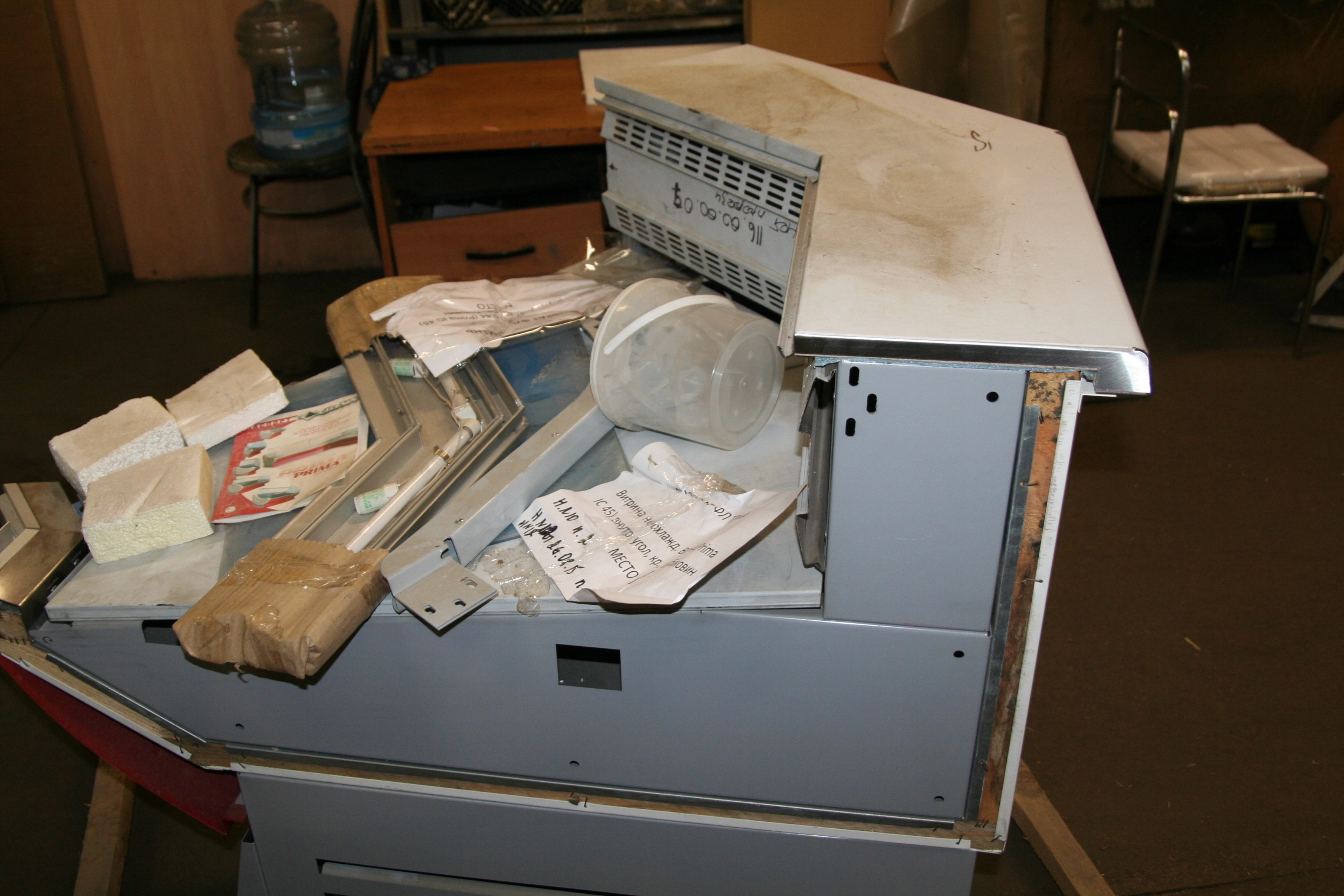 S01_Витрина неохлажд. ВП 0.44 (Prima IС 45) внутр. угол, кр., без боковин