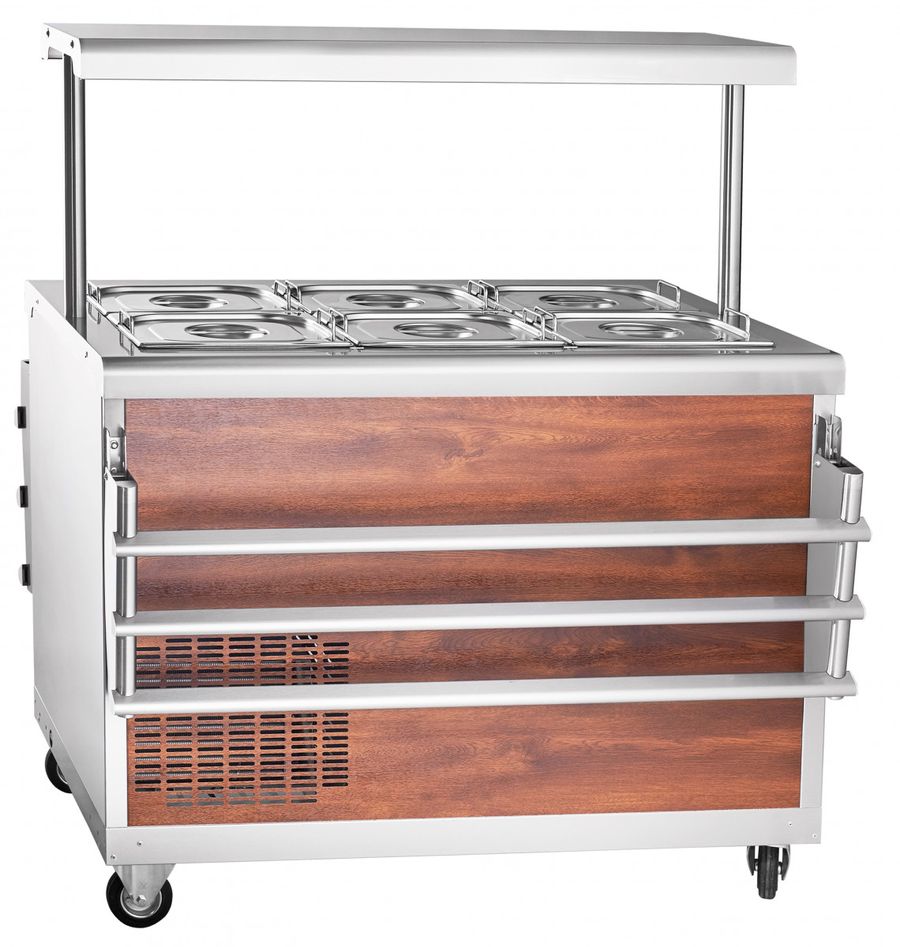 Прилавок холодильный Abat ПВВ(Н)-70ПМ-НШ (откр., полка с подсв.,с г/емкост.) вся нерж.