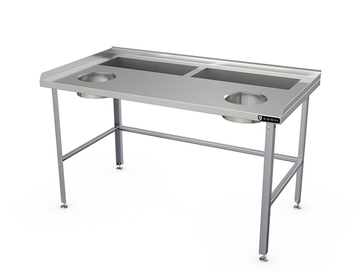 СТОЛ ДЛЯ РАЗДЕЛКИ ОВОЩЕЙ ПРИСТЕННЫЙ KAYMAN СП-656/1508-2-А