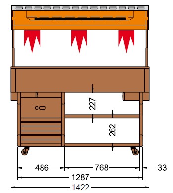 СТОЛ ШВЕД.ПОДОГР.СУХОЙ ISOLA 4 M DRY ТЕМН.ОРЕХ