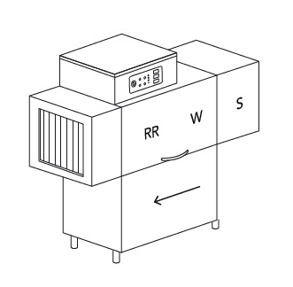 МАШИНА ПОСУДОМОЕЧНАЯ DIHR RX 144 SX+DDE+XP+DR64