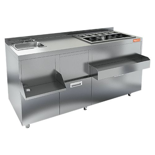 НБМКС-15/7БПК модуль барный коктейльная станция с бортом, теплоизолир. ванна, мойка, полка, карман.