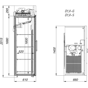 Шкаф холодильный Аркто V1.0-SD (P) короткие ручки