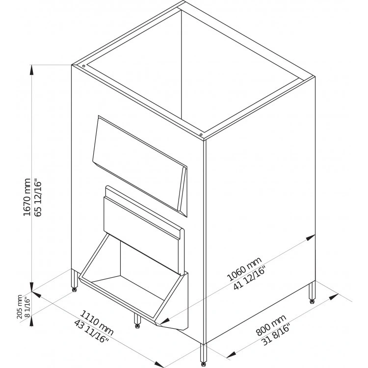 Brema I.M. S.p.a. Бункер Bin 550 V DS д/льдогенераторов серии Muster 800-1500