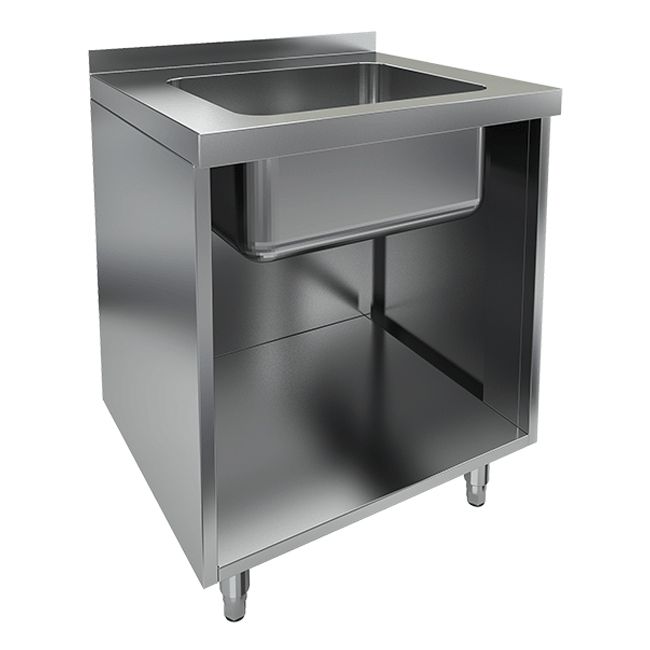 НБМСЗОМ-6/7Б модуль барный с бортом- стол закрыт.с трех сторон с мойкой (400х400х250), 600х700х850мм