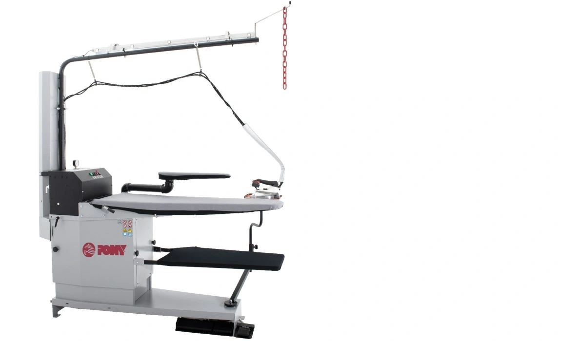 Гладильный стол PONY серии GENUS-S рег. выс., пар-р, доп пов F.3R., подст, осв+рельс+подв (оп.4,16,20,21)