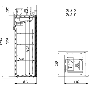 Шкаф холодильный Аркто D0.5-GL (P) короткая ручка