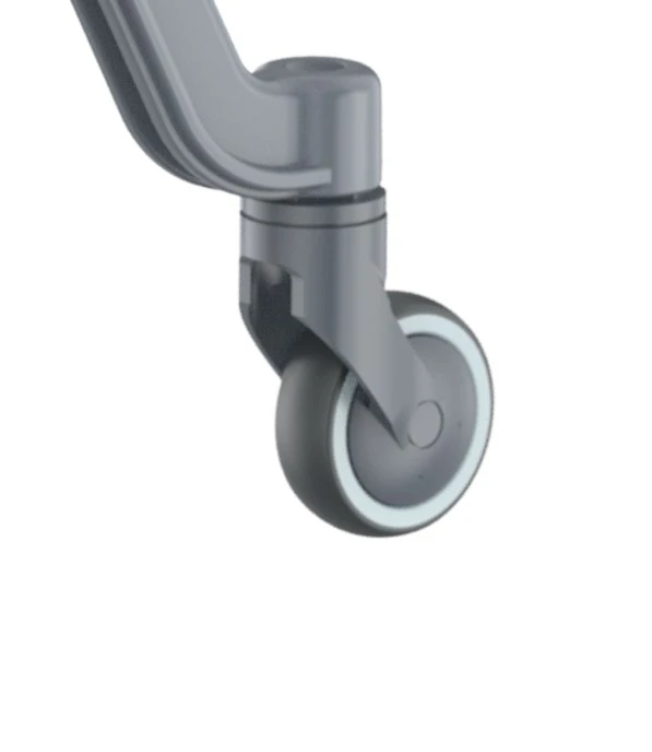 Тележка покупательская пластиковая SURF S серая, задняя стенка серая (RAL 7024)