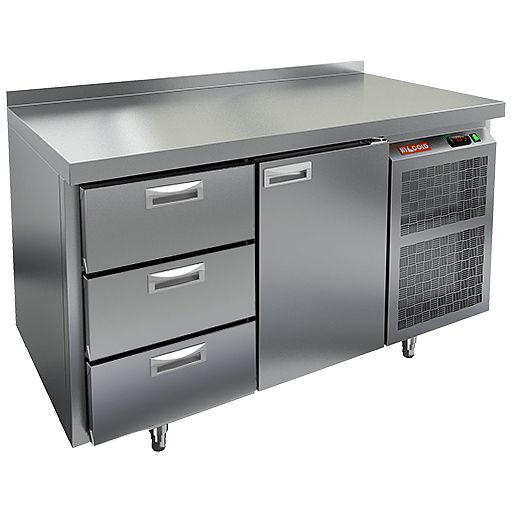 SN 31/TN стол охл. (-2+10), 1 дверь, 3 ящика, 1390х600х850мм, HICOLD RUS