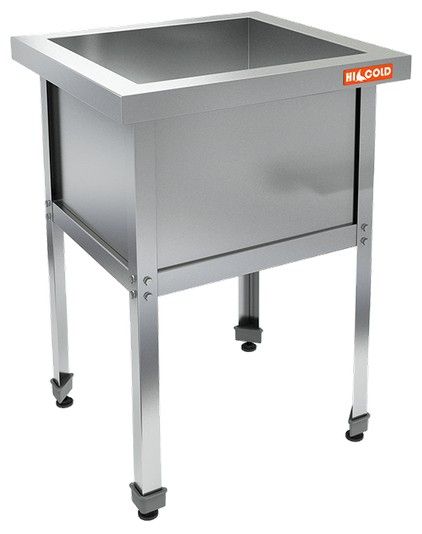 Н1ВМ-7/7 Ц стол-моечная ванна сварная, 1 секц. (580х580х350), (оцин.угол), HICOLD RUS