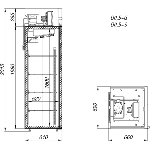 Шкаф холодильный Аркто D0.5-S (P) короткая ручка