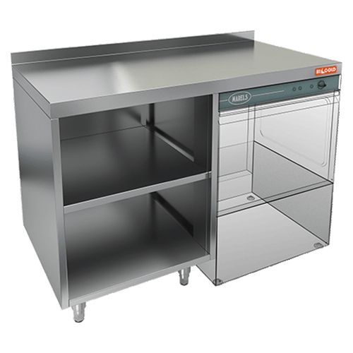 НБМСЗОКП-12/7БП модуль барный - стол закрыт. с трех сторон с бортом и полкой