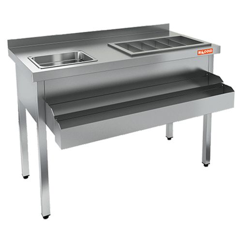 НКС-12/7БК коктейльная станция с бортом, теплоизолир. ванна, мойка, без полки, двойной карман